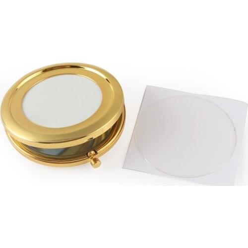 Hollow Light Gold Cosmetic Compact Mirror Make Up Mirror Pocket Compacts Mirror For DIY 18410-2