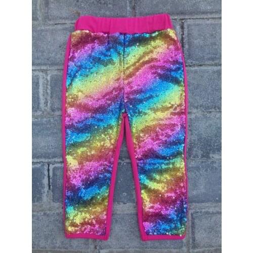 Rainbow unicorn popular gold sequins baby pants Fashion Bling shiny Girls leggings Candy color Pants kids leggings girls pants