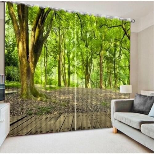 Modern Living Room Curtains Custom Curtains Park Woods Road Home Bedroom Decoration Curtains Living Room Window