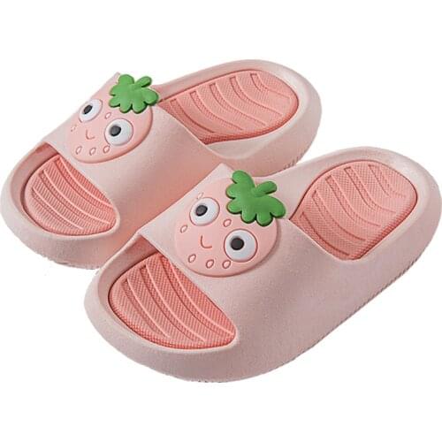 Suihyung 2021 New Childrens Summer Shoes Cute Cartoon Fruit Slippers Boys Girls Beach Sandals Baby Toddler Bathroom Slippers