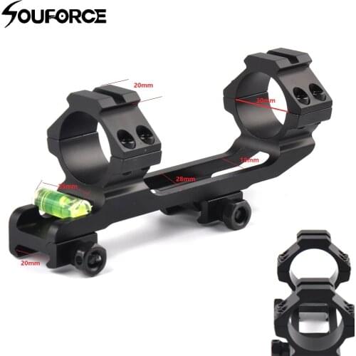 Tactical Optic Scope Mount Double Ring Diameter 30mm with Spirit Bubble Level fit 20mm Picatinny Weaver Rail Mount for Hunting