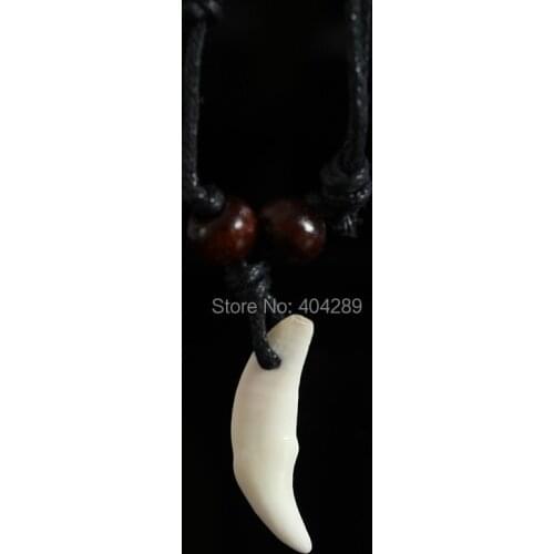Tibet Jewelry Amulet Real Tooth Fangs Canine Wolf Tooth Pendant Surfer Necklace Adjustable Gift