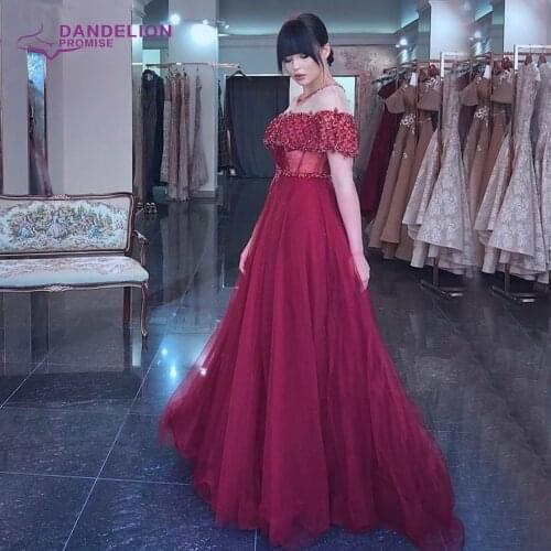 Elegant Luxury O-Neck Evening Dress 2020 Crystal Handmade Sleeveless Aline Latest Design Long Formal Party Gowns