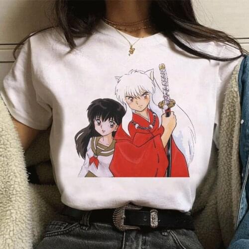 Japanese Anime Cartoon Funny Inuyasha Harajuku Vogue Vintage Ropa De Mujer 2021 Kawaii Graphic Shirt Women Clothing Streetwear