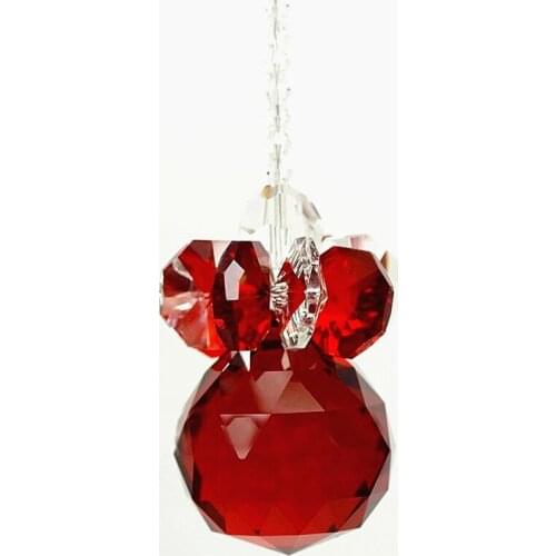 1pc 30x300mm(H) Red Crystal Glass Beads With Crystal Faceted Ball For Chandelier Hanging Part Lighting Diy Suncatcher Prism Drop