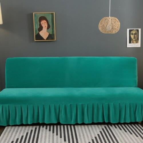 1pcs Sofa Bed Cover Without Armrest Stretch Elastic Full Cover Sofa Room Colors Covers Bed Cover Green Anti-dirty Living Sofa