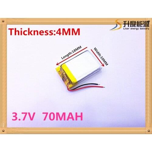 1PCS 3.7V lithium Tablet polymer battery 381018 361020 361018 401018 70mAh Bluetooth Battery