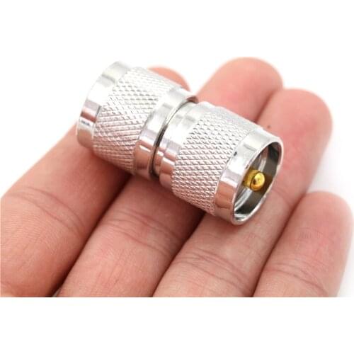 1X UHF PL259 Male To UHF PL-259 Male Plug RF Coaxial Adapter Connector Double Straight Long RF Coax Adapter Connector