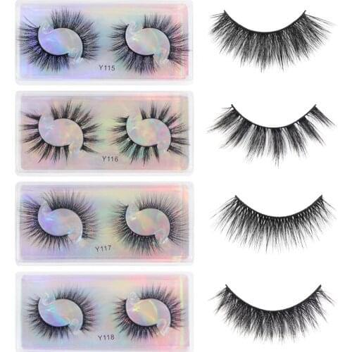 MAGEFY 2 Pair 3D Faux Mink Eyelashes Natural Long False Eyelashes Dramatic Fake Lashes Makeup Extension Eyelashes curly lashes