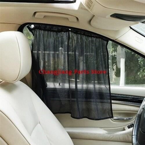 2pcs Car Interior Side Car Window Sunshade Curtain Cloth Universal Mesh 52 X 80cm UV Protection with Suction Cups Breathable