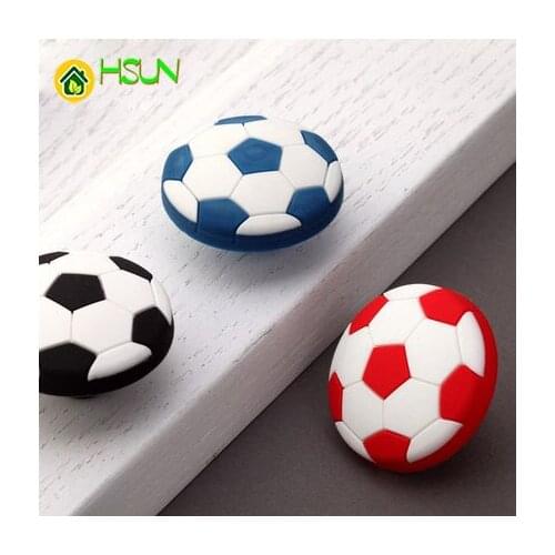 2Pcs Cartoon football handle Hand-in-Hand Shoe Cabinet Door drawer Environmental Protection Soft Rubber European Rural handle