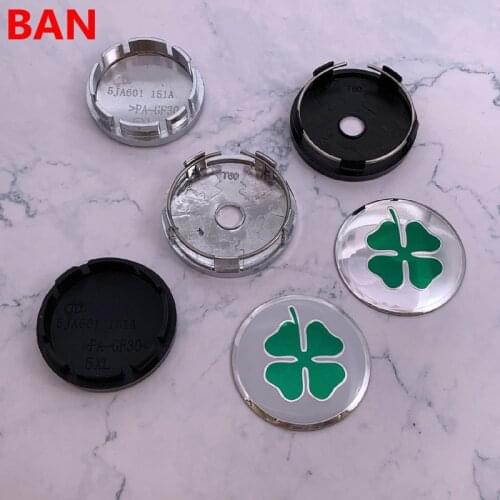 4pcs 56mm or 60mm quatrefoil Four-leaf clover logo car emblem Wheel Center Hub Cap Rim refit badge decoration covers sticker