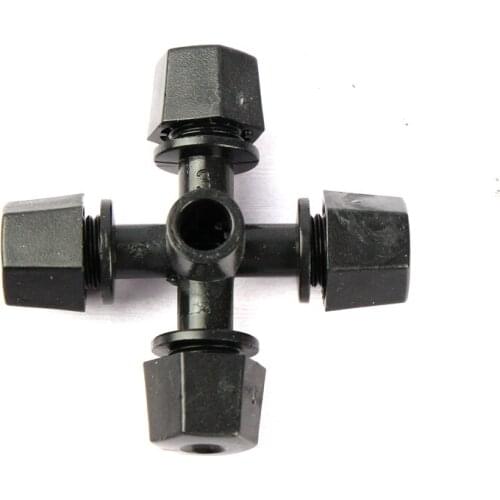 50pcs/lot 6mm Black Cross Atomization Cooling Nozzle Sprinkler Garden Greenhouse Drip Irrigation Micro Sprinkling Kits Fittings