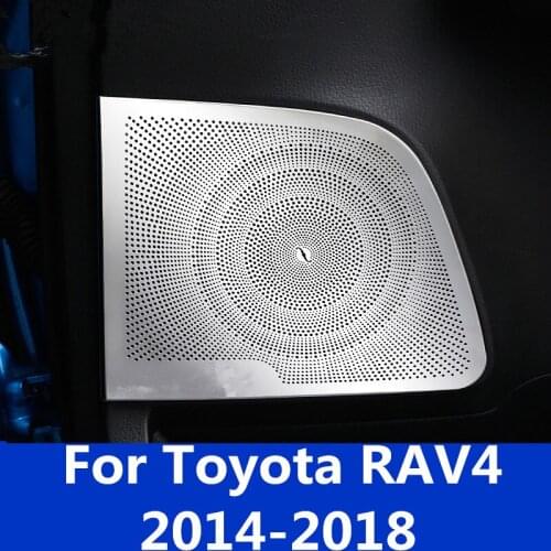 Car styling speaker decoration sound paste decoration Sequin loudspeaker Net cover Interior decoration For Toyota RAV4 2014-2018