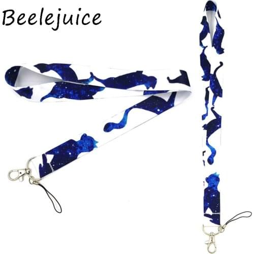 Starry sky cat Neck Strap Lanyard keychain Mobile Phone Strap ID Badge Holder Rope Key Chain Keyring cosplay Accessory Gift