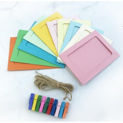 DIY Colorful Photo Frame Wooden Clip Paper Picture Home Decoration for Wedding Party Photo Booth Props Christmas Decorations