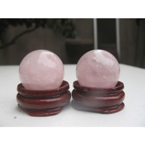 Ddh001255 2pcs NATURAL rose quartz SPHERE BALL REIKI Healing