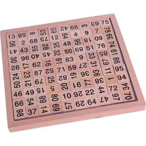 Wooden Montessori Hundred Board Math 1 to 100 Consecutive Numbers Counting Toy