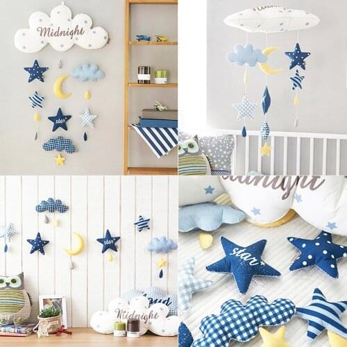 Baby Toys DIY Rattles Star Moon Rocket Bed Bell Toys Mom Handmade Rotating Crib Mobiles For Newborns Holder Bed Musical Box Toy