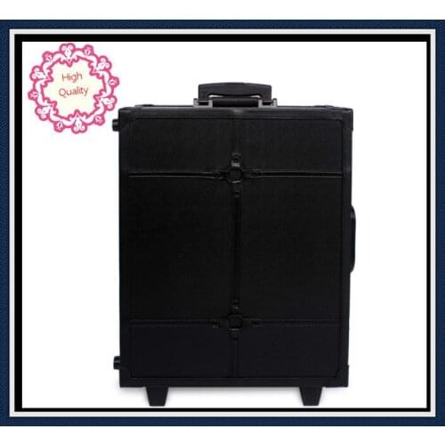 DHL Free Shipping makeup case professional Aluminum case with trolly makeup box light case