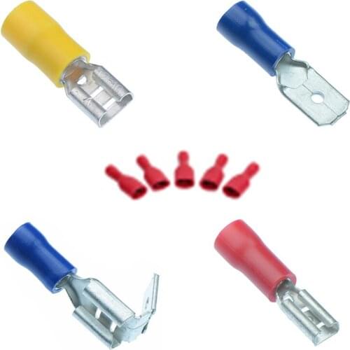 Spade Electrical Crimp Connector Terminals - Red Connector:2.8mm Female