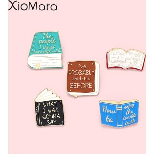 Reading Books Enamel Pins Treasure of Knowledge Brooches Lapel Badges Wholesale Pin Fashion Jewelry Gifts for Friends