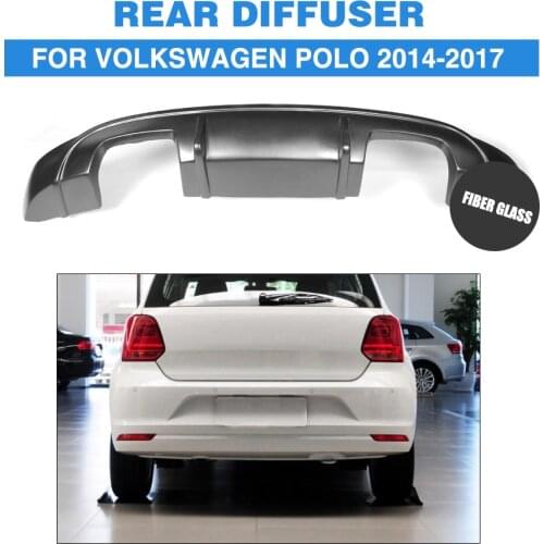 FRP Black Rear Bumper lip diffuser Spoiler For Volkswagen VW Polo Standard Only 2014-2017 Car Styling