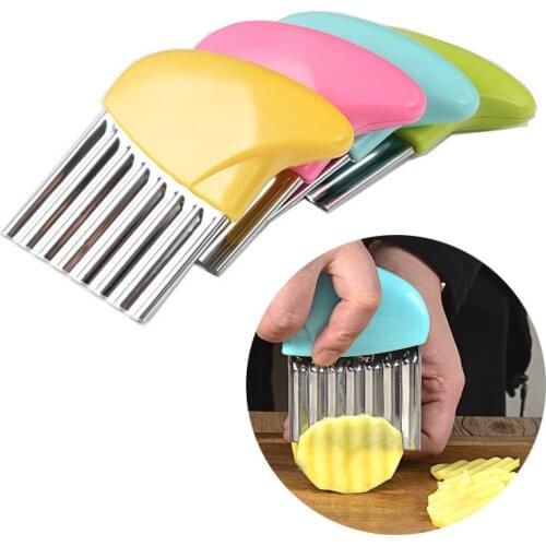French Fries Cutter Stainless Steel Potato Chips Making Peeler Cut Vegetable Kitchen Accessories Tool Knife Potato Wavy Cutter