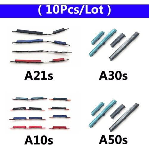 10Pcs/Lot, Side Key Power and Volume Buttons Button For Samsung A10S A107F A20S A207F A21S A217F A30S A307F A50S A507F