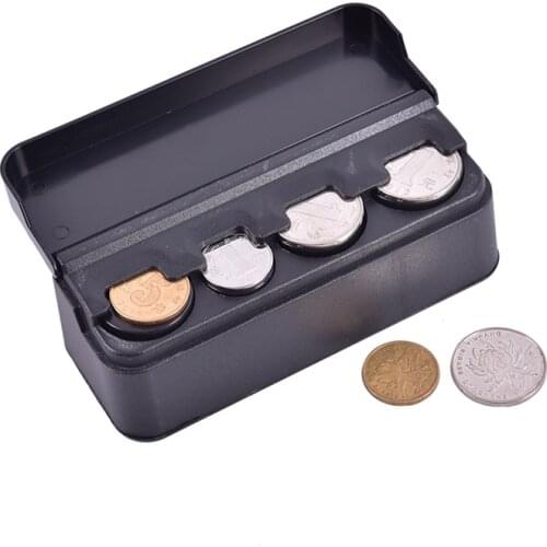 1pc Coins Storage Box Coin Dispenser Coin Holder Case Wallet Holders Money Boxes plastic