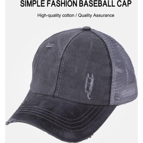 Summer Unisex Hip Hop Ponytail Tennis Baseball Caps Women Breathable Mesh Snapback Hats Washed Cotton Snapback Caps