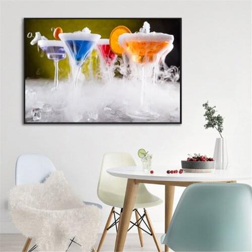 Summer Beach Lemon Drink Fruit Juice Painting Food Posters and Prints Nordic Wall Painting Living Room Decoration Kitchen Decor