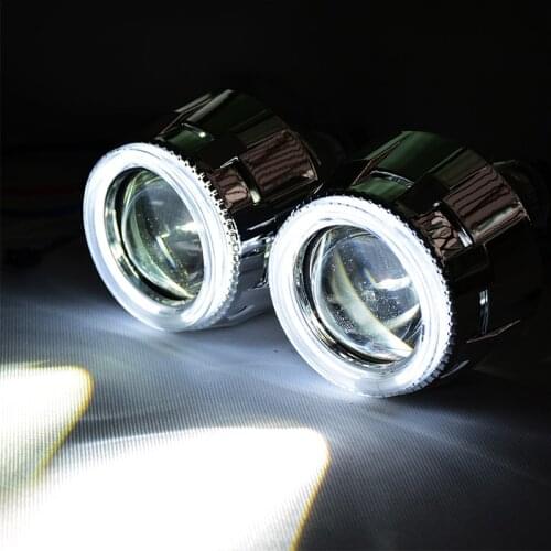 Bi Xenon Projector Lens 2.5 Inch Headlight Lenses With CCFL Angel Eyes Ring Retrofit H7 H4 Car Headlights Assembly Use H1 Xenon