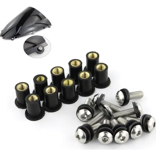 M5*16 10 Pcs Windscreen Windshield Deflectors Bolts Kit For Kawasaki Z125 Pro Z250 Z250SL Z300 Z650 Z750 Z800 Z900 Z1000/S/SX