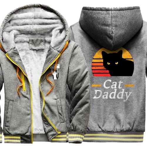 Cat Printing Keep Warm Camouflage Mens Raglan Thicken Jackets Hooded Leisure Casual Tracksuits 2020 Streetwear moletom masculino