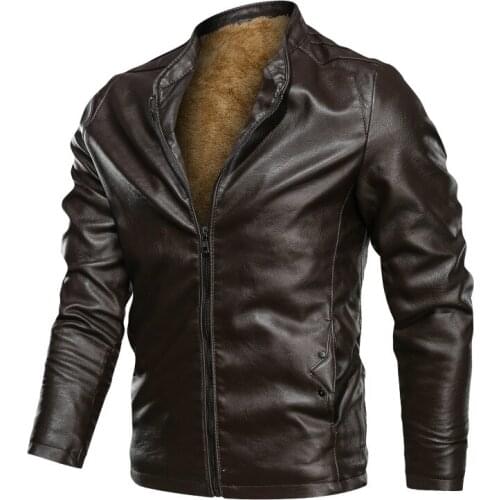 Autumn Winter Plus Velvet Thick Pu Leather Jacket Men Large Size Casual Man Coats Fashion Simple Warm Tops Outwear Jackets Male