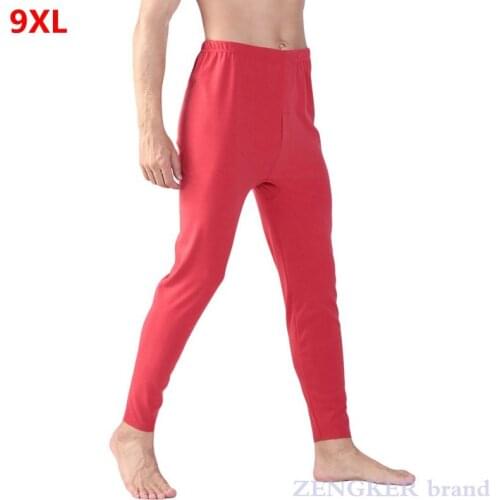 Mens winter new black double-sided fleece plus size 9XL breathable soft comfortable stretch warm pants mens leggings warm