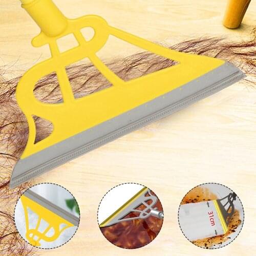 New Durable 2 In 1 Silicone Mop Removable Broom Head Cleaning Sweeper Hair Sweeping Mop For Bathroom Kitchen Floor Tile Window