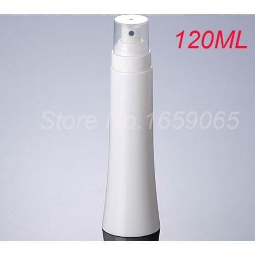 NEW 120ml PET press pump fine mist bottle w Clean Lid f serum/lotion/emulsion/gel/essence cosmetic packing Refillable Bottles