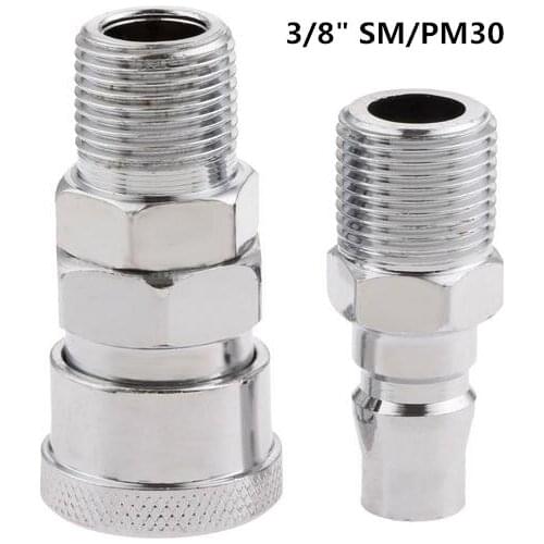 2Pcs Pneumatic Parts Euro Air Line Hose Compressor Connector Quick Release 3/8" BSP Male Thread Coupler Fitting Connector