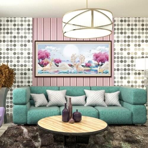 Full Round Diamond Painting Cherry Blossoms Diamond Embroidery Landscape Cross Stitch Rhinestone Mosaic Christmas Decoration