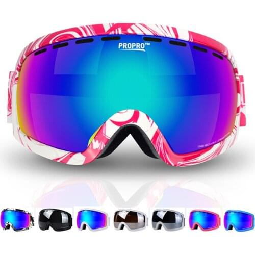 Colorful Men/Women Double Anti-Fog /Windproof With Myopia Holder Ski/Snow Goggles For Outdoor Goggles Eyes Protective
