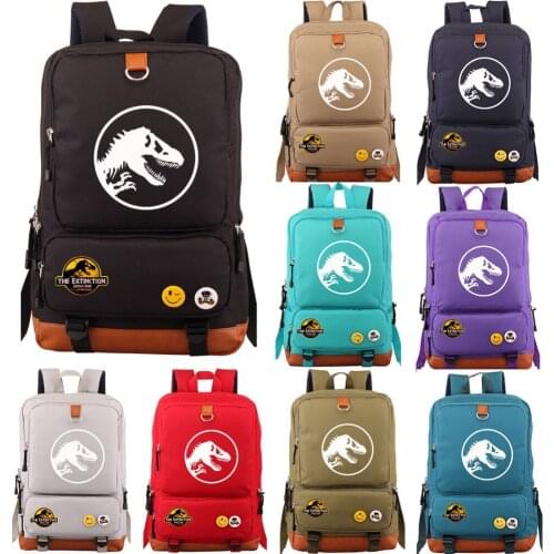 Multicolor Jurassic Dinosaur Skull Skeleton Boy Girl School bag Women Bagpack Teenagers Schoolbags Canvas Men Student Backpack