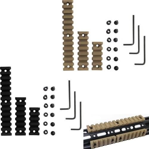 3 Sizes Set 5 7 13 Slot 2" 3" 5" Picatinny Weaver Rail Mount ABS Plastic AR15 M4 Keymod Rail Handguard Section for Hunting