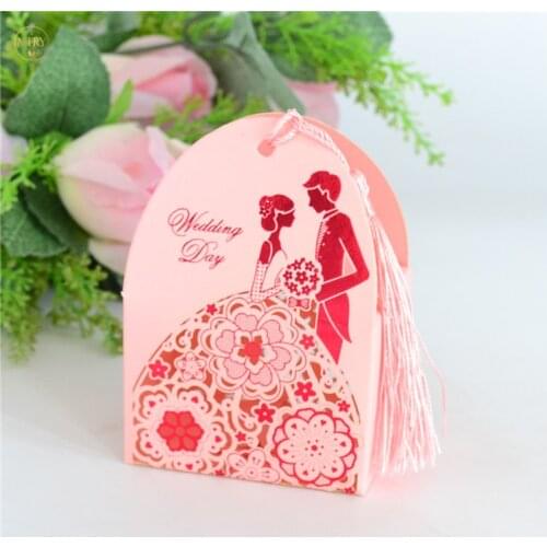 Bride and groom laser cut embossed luxury wedding cake boxes Free shippment