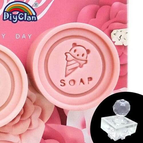 Handmade Bear Ice Cream Soap Making Stamp Diy Natural Soap Chapter With Handle Acrylic Chapters Animal Pattern