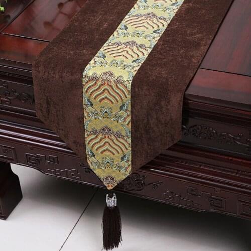 Handmade Luxury Chinese Ethnic Decor Lace Table Runner Velvet Rectangle Wedding Party Tablecloth Protection Pads