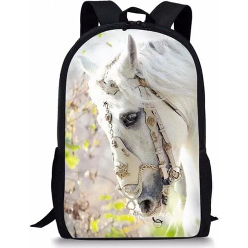 Fashion Childrens Backpack Flower Horse Prints Pattern Toddler School Book Bags Cute Animal Womens Travel Backpack