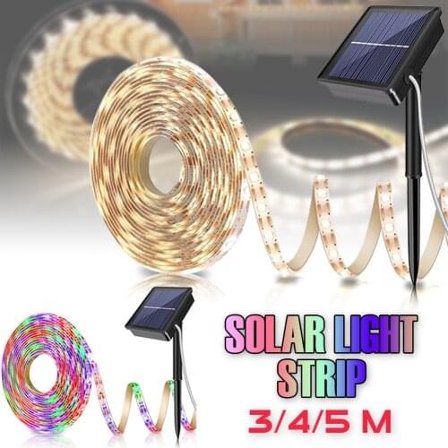 Solar LED Light Strips 2835 RGB Solar-Powered 3.7V Flexible Light Strip IP65 Waterproof Home Garden Decor