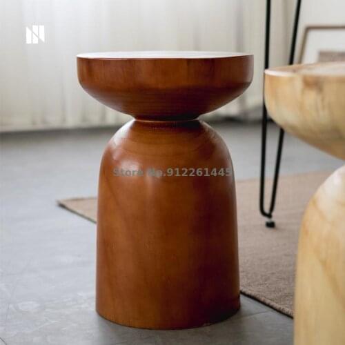 Modern Simple Solid Wood Pier Original Wood Stump Stool Designer Creative Round Stool Home Stay Decoration Stump Stool